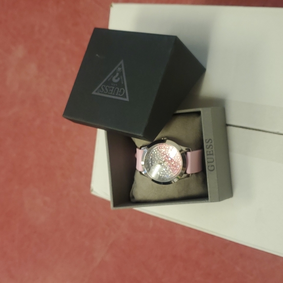 Guess Women's CRUSH Pink and Silver Stone Dial Watch - Picture 8 of 9